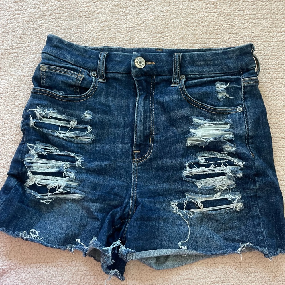 Ripped Dark Blue Jeans Shorts👖💙